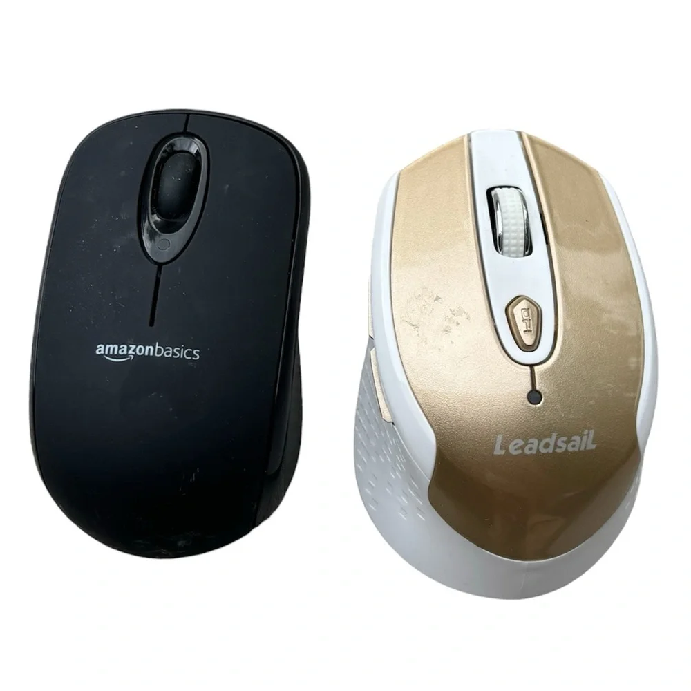 Black mouse, white & gold mouse - set of 2